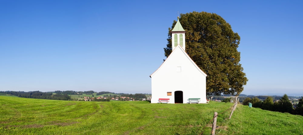 View of the Heilig-Kreuz-Kapelle chapel Amtzell Allgau Swabia Baden-Wurttemberg Germany Canvas Art - Panoramic Images (36 x 12)