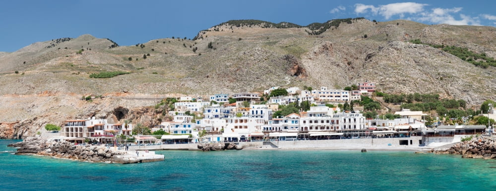 View of the Hora Sfakion Crete Greece Canvas Art - Panoramic Images (27 x 9)