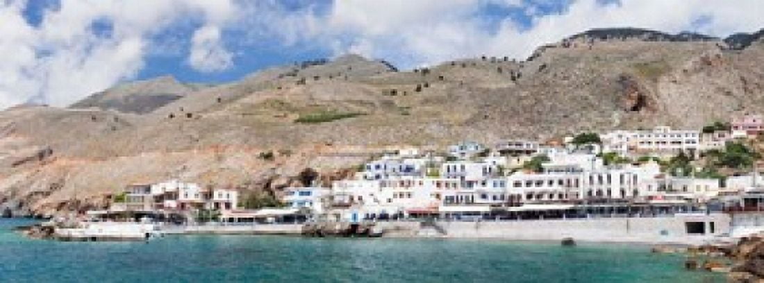 View of the Hora Sfakion Crete Greece Canvas Art - Panoramic Images (33 x 12)