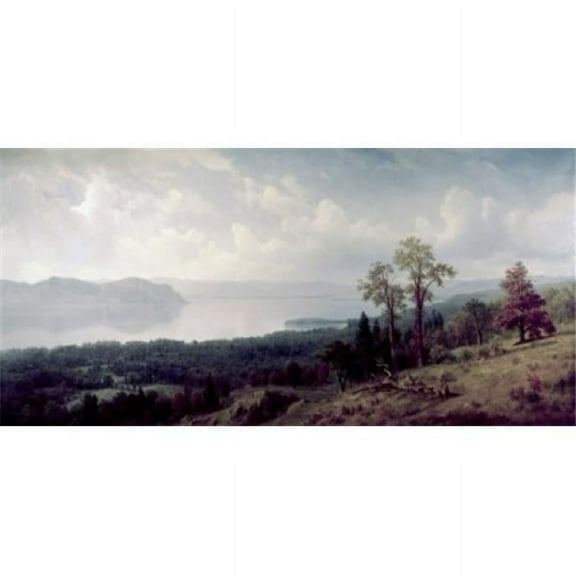 View of the Hudson Looking Across the Tappanzee Albert Bierstadt 1830-1902 American Poster Print - 18 x 24 in.