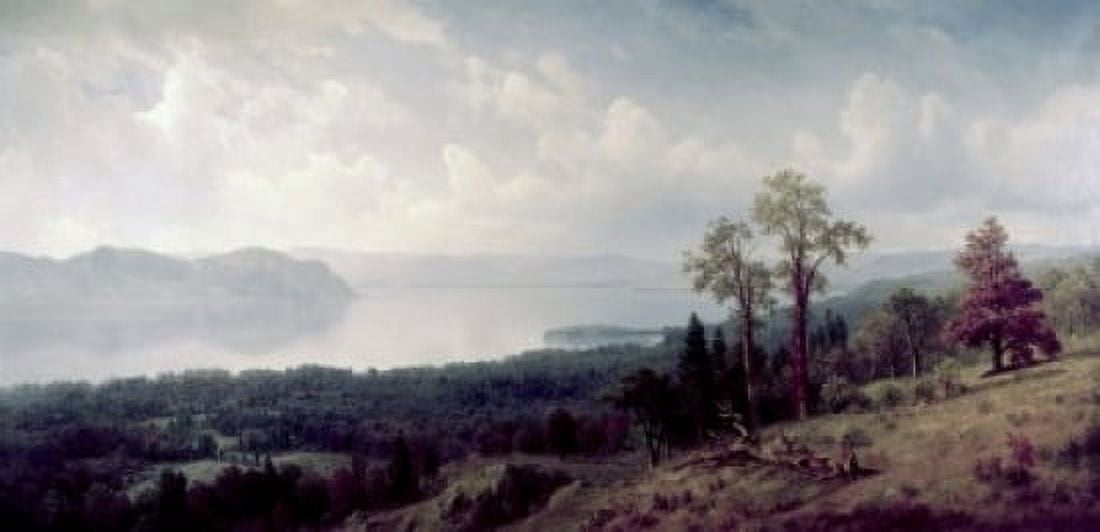 View of the Hudson Looking across the Tappanzee Albert Bierstadt (1830-1902American) Canvas Art - Albert Bierstadt (24 x 36)