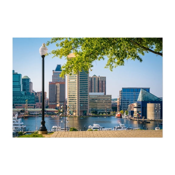 View of the Inner Harbor - Baltimore Maryland Photography Unframed Wall Art Print 20 x 30 inches