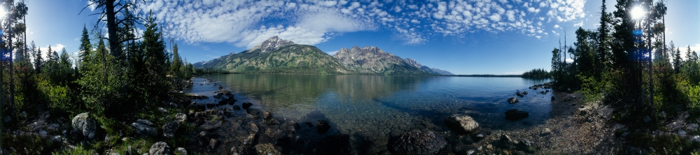 View of the Jenny Lake Grand Teton National Park Wyoming USA Canvas Art - Panoramic Images (10 x 44)