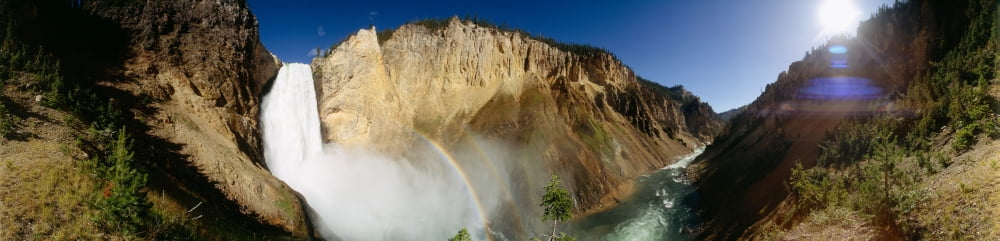 View of the Lower Yellowstone Falls Yellowstone River Yellowstone National Park Wyoming USA Canvas Art - Panoramic Images (10 x 40)