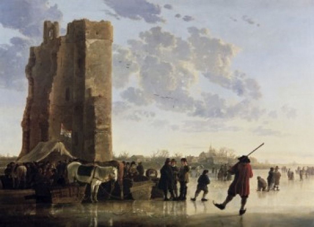 View of the Mass in Winter Aelbert Cuyp (1620-1691 Dutch) Canvas Art - Aelbert Cuyp (24 x 36)