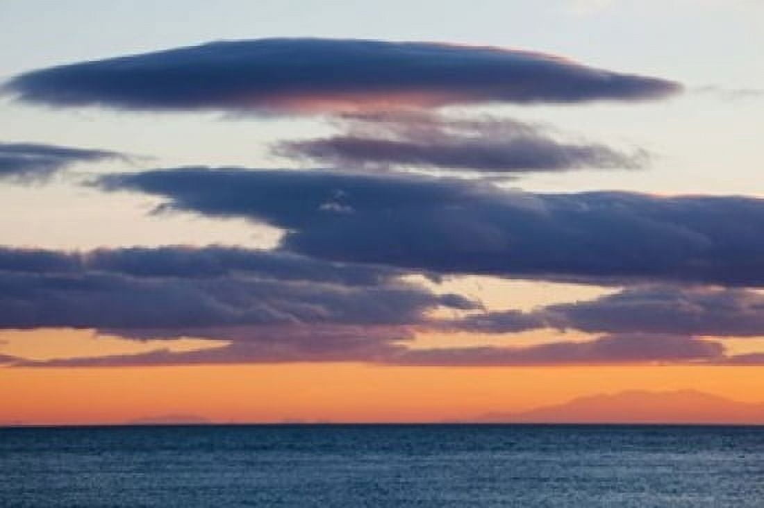 View of the Mediterranean Sea at dusk Sete Herault Languedoc-Roussillon France Canvas Art - Panoramic Images (36 x 24)