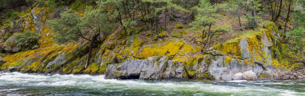 View of the Merced River in Yosemite National Park California USA Canvas Art - Panoramic Images (6 x 18)