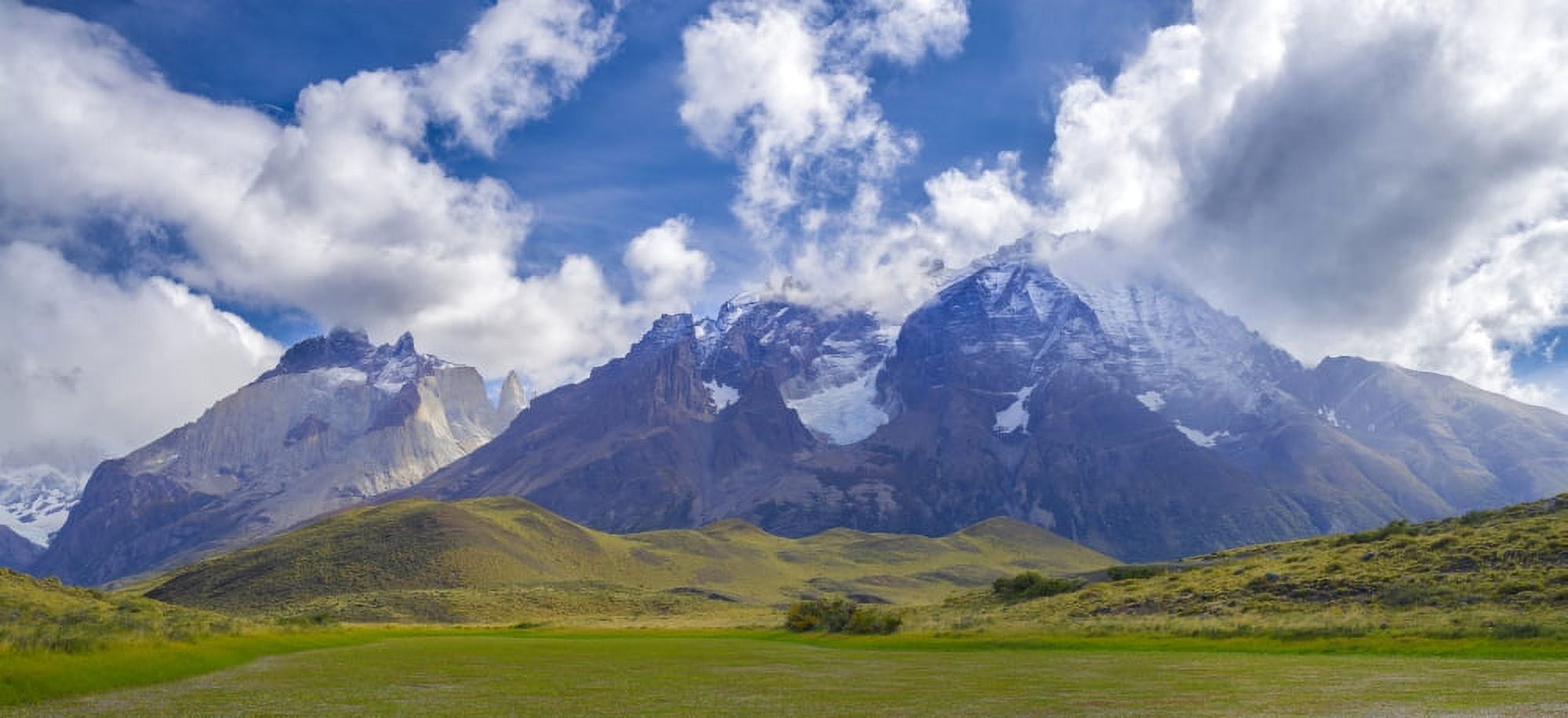View of the Monte Almirante Nieto (R) and Cerro Paine Grande (L) Torres Del Paine National Park Chile Canvas Art - Panoramic Images (27 x 9)