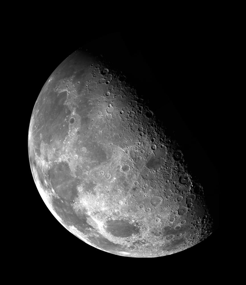 View of the Moons north pole Canvas Art - Stocktrek Images (26 x 30)