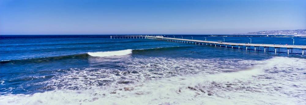 View of the Ocean Beach Pier San Diego California USA Canvas Art - Panoramic Images (7 x 18)