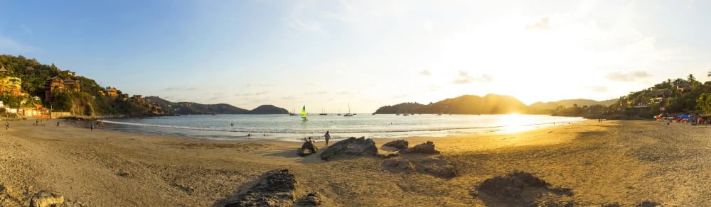 View of the Playa La Madera Zihuatanejo Guerrero Mexico Canvas Art - Panoramic Images (36 x 12)