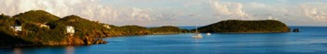 View of the Rendezvous Bay at late afternoon St John US Virgin Islands Canvas Art - Panoramic Images (44 x 8)