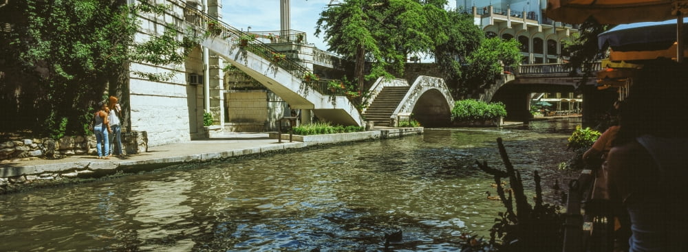 View of the San Antonio River Walk San Antonio Texas USA Canvas Art - Panoramic Images (27 x 9)