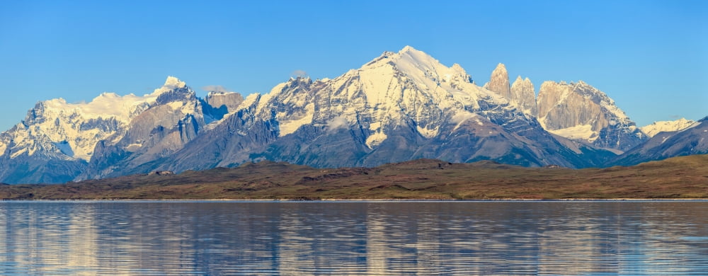 View of the Sarmiento Lake and Cordillera Paine Torres del Paine National Park Patagonia Chile Canvas Art - Panoramic Images (6 x 15)