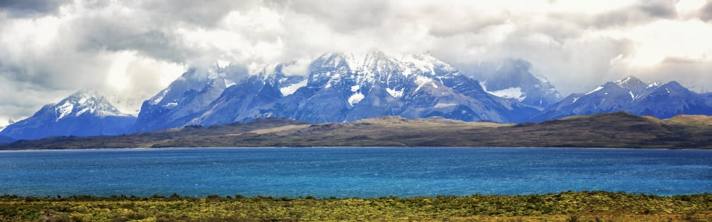 View of the Sarmiento Lake in Torres del Paine National Park Patagonia Chile Canvas Art - Panoramic Images (12 x 36)