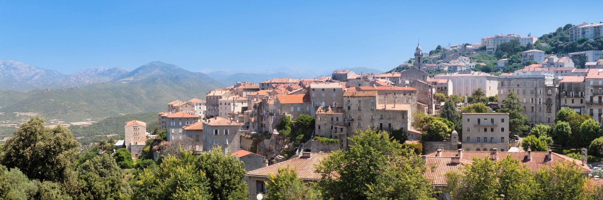 View of the Sartene Corse-du-Sud Corsica France Canvas Art - Panoramic Images (27 x 9)