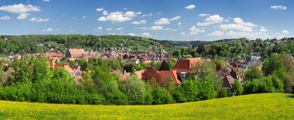 View of the Schwabisch Gmund Baden-Wurttemberg Germany Canvas Art - Panoramic Images (27 x 9)
