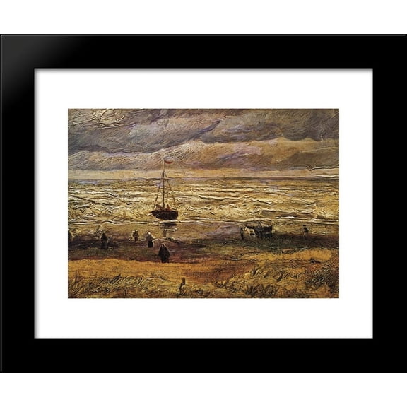 View of the Sea at Scheveningen 20x24 Framed Art Print by Vincent van Gogh