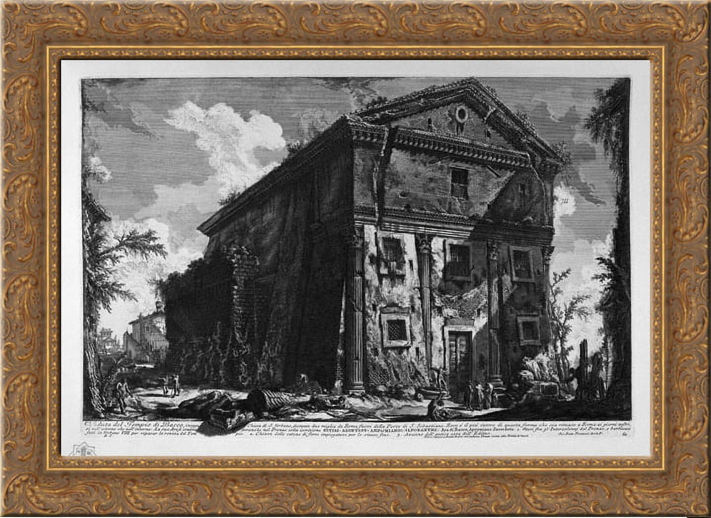 View of the Temple of Fortuna Virile 24x20 Gold Ornate Wood Framed ...