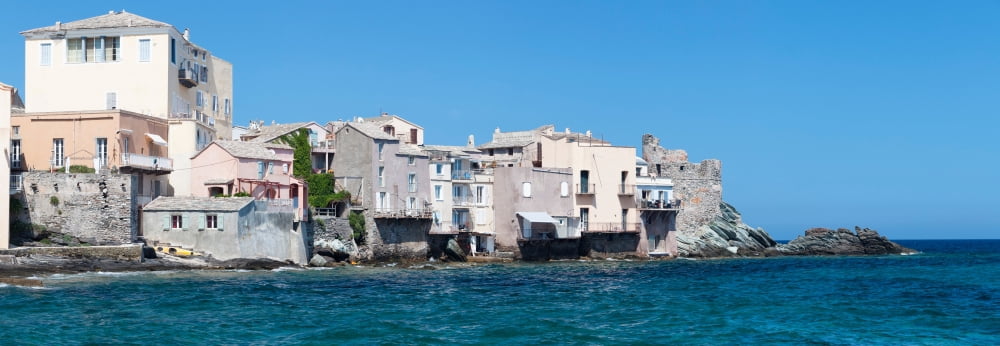 View of the Tour dErbalunga Brando Haute-Corse Cap Corse Corsica France Canvas Art - Panoramic Images (12 x 36)