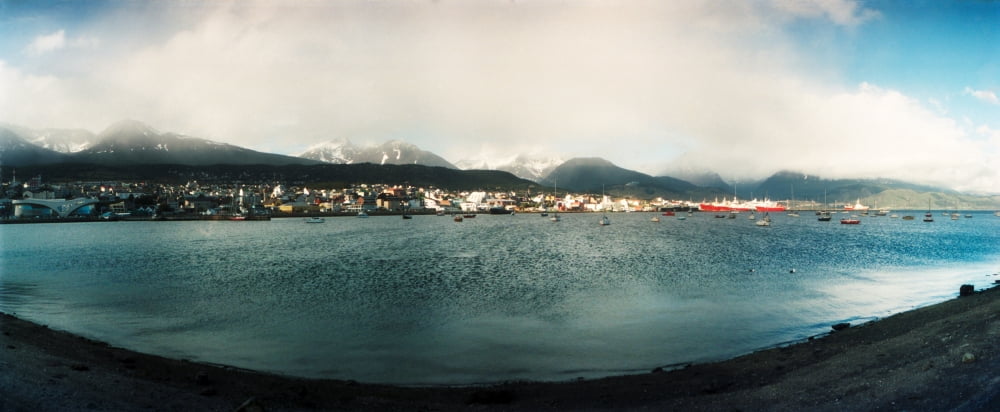 View of the city of Ushuaia Tierra del Fuego Province Patagonia Argentina Canvas Art - Panoramic Images (6 x 15)