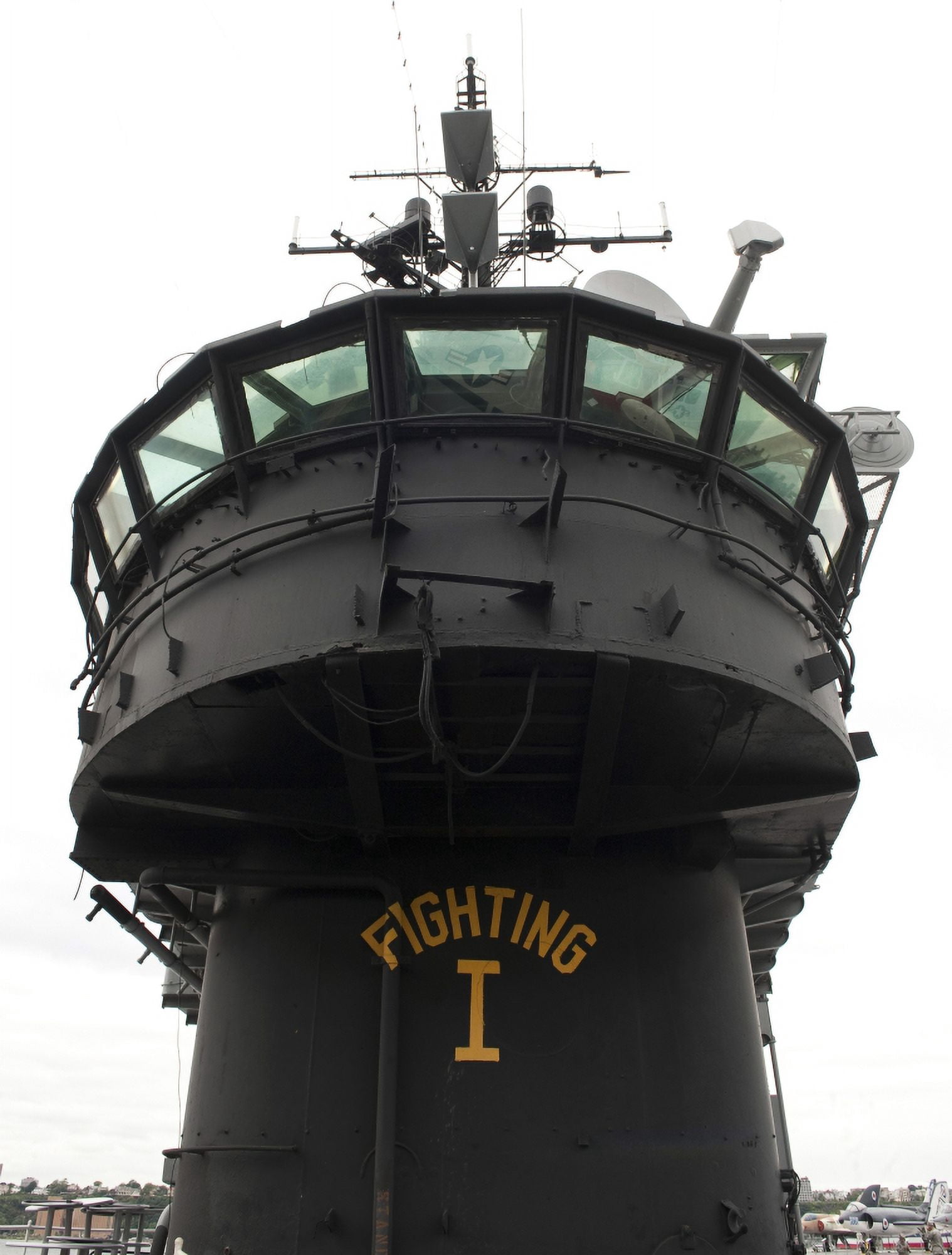 View of the front section of the superstructure of the USS Intrepid Canvas Art - Stocktrek Images (25 x 32)