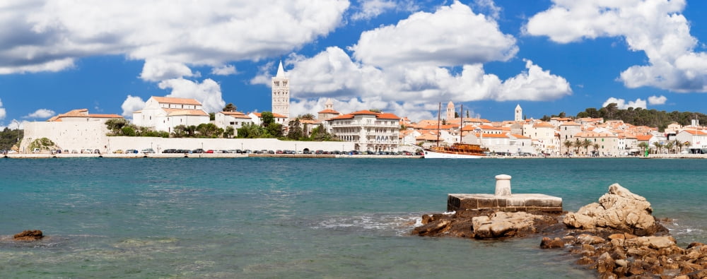 View of the old town of Rab town Island of Rab Kvarner Region Dalmatia Croatia Canvas Art - Panoramic Images (27 x 9)