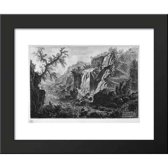 View of the waterfalls at Tivoli 20x24 Framed Art Print by Piranesi, Giovanni...