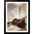 thumbnail image 1 of View on canal 28x38 Large Black Wood Framed Print Art by Johan Hendrik Weissenbruch, 1 of 2
