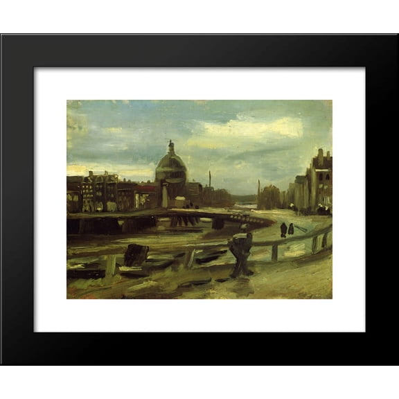 View on the Singel in Amsterdam 20x24 Framed Art Print by Vincent van Gogh
