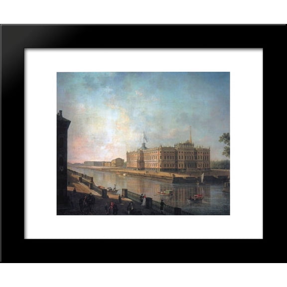 View onto St. Michael's Castle in St. Petersburg from the Fontanka Side 20x24 Framed Art Print by Fyodor Alekseyev