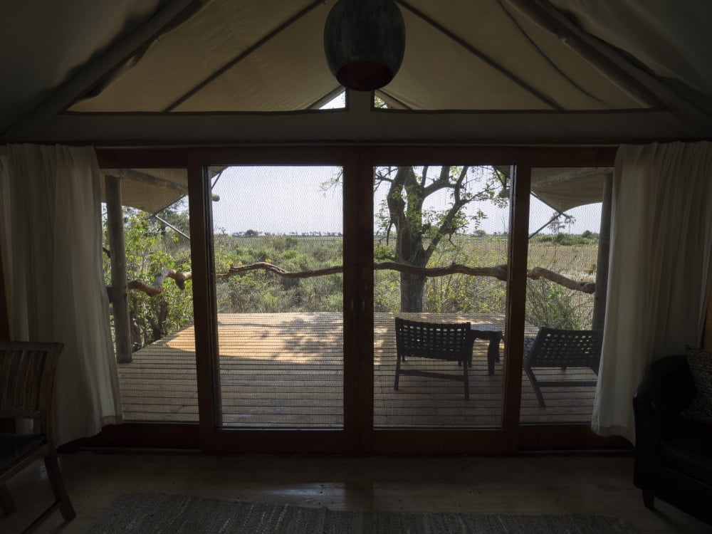 View out of tent at Tubu Tree Camp Jao Concession Okavango Delta Ngamiland Botswana Canvas Art - Panoramic Images (12 x 16)