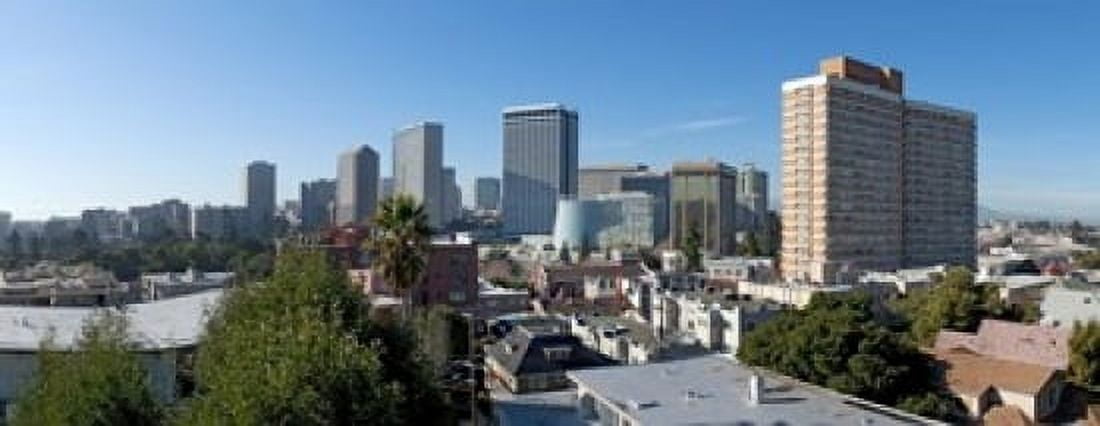 View over Oakland from Adams Point California USA Canvas Art - Panoramic Images (15 x 6)