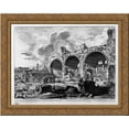 thumbnail image 1 of View the remains of Nero`s Golden House Tablino, vulgarly called the Temple of Peace 24x20 Gold Ornate Wood Framed Canvas Art by Piranesi, Giovanni Battista, 1 of 2