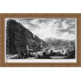 thumbnail image 1 of View the remains of the Praetorian Castro at Villa Adriana in Tivoli 40x26 Large Gold Ornate Wood Framed Canvas Art by Giovanni Battista Piranesi, 1 of 2