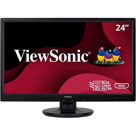 ViewSonic VA2446MH-LED 24 Inch Full HD 1080p LED Monitor with HDMI and VGA Inputs for Home and Office