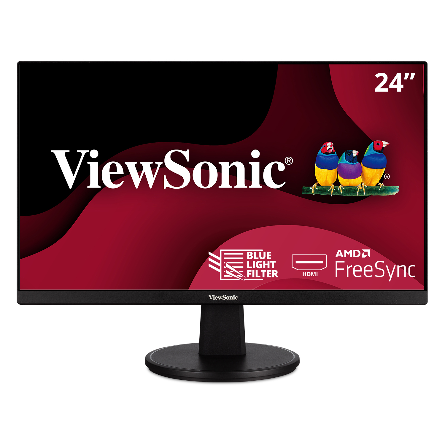 ViewSonic VA2447-MH 24 Inch Full HD 1080p Monitor with Ultra-Thin Bezel, AMD FreeSync, 100Hz, Eye Care, and HDMI, VGA Inputs for Home and Office - image 1 of 8