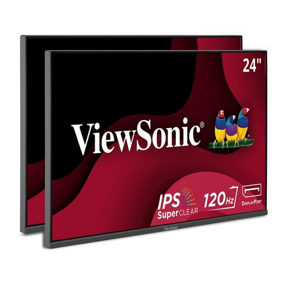 ViewSonic VA2456A-MHD_H2 23.8" 16:9 Full HD 120Hz IPS LED Monitor without Stand, 2-Pack