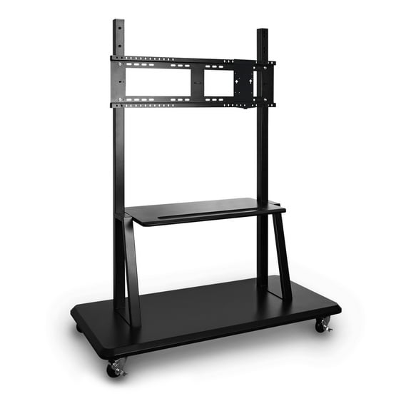 ViewSonic VB-STND-001 Mobile TV Cart for 55 to 86 inch screens up to 265 lbs, VESA Pattern Compatible for 400x200 to 900x600mm, Storage Tray, and Lockable Wheels