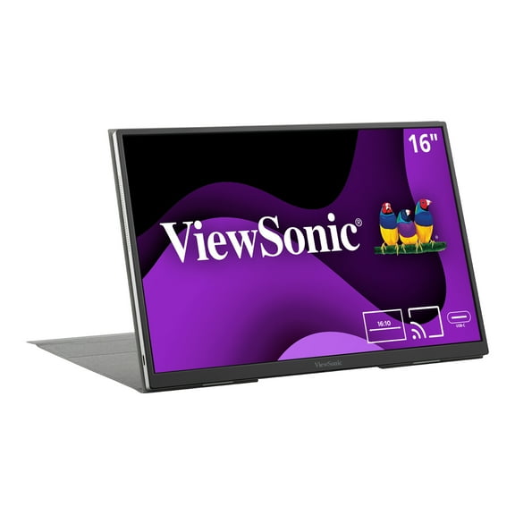 Pre-Owned ViewSonic VG1656N 16 Inch 1200p IPS Wireless Portable Monitor with 2 Way Powered 60W USB C, Built-in 4000 mAh Battery and Stand with Smart Cover