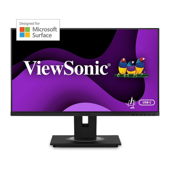 ViewSonic VG245 24 Inch IPS 1080p Monitor Designed for Surface with advanced ergonomics, 60W USB C, HDMI and DisplayPort inputs for Home and Office