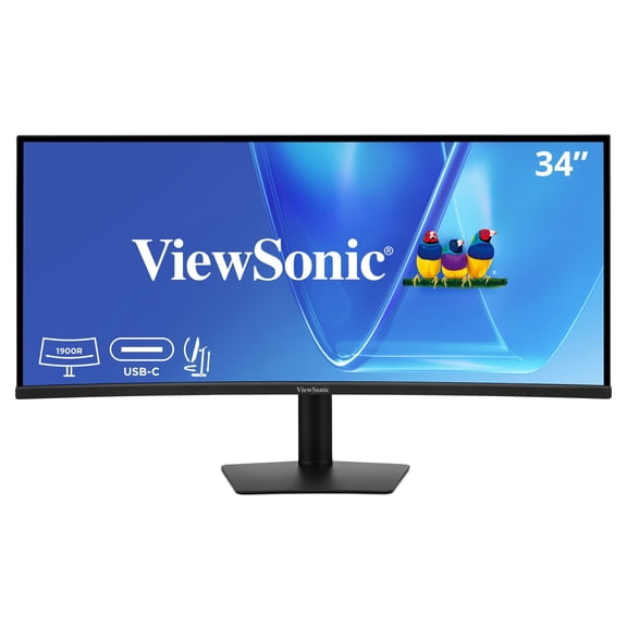 ViewSonic VG3420C 34 Inch 1440p Ultrawide Curved Monitor, 120Hz, 96W USB C