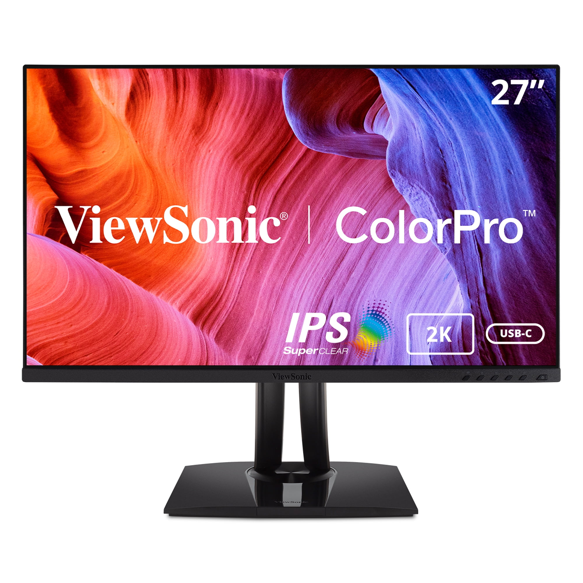 ViewSonic VP2756-2K Pantone Validated 27" Premium IPS 1440p Ergonomic Monitor with 60W USB-C Power Delivery, Ultra-Thin Bezels, Color Accuracy, HDMI and DisplayPort for Professional Home and Office