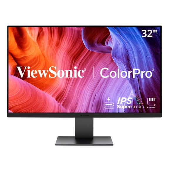 ViewSonic VP3276T-4K 32 Inch 4K UHD IPS Docking Monitor with Thunderbolt 4, Advanced Ergonomics, 100% sRGB Rec 709, Pantone Validated, USB C, HDMI, and DP Daisy Chain for Home and Office
