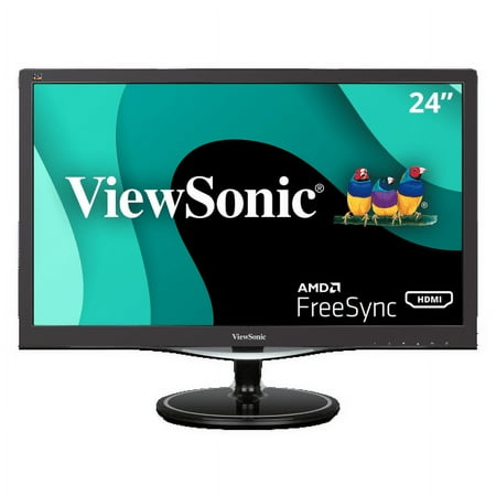 ViewSonic - 23.6" LED HD FreeSync Monitor (DVI, DisplayPort, HDMI, VGA) - Black