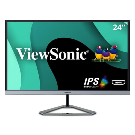 ViewSonic IPS Monitor VX2476-smhd 24" 1080p Thin-Bezel with HDMI, DP and VGA