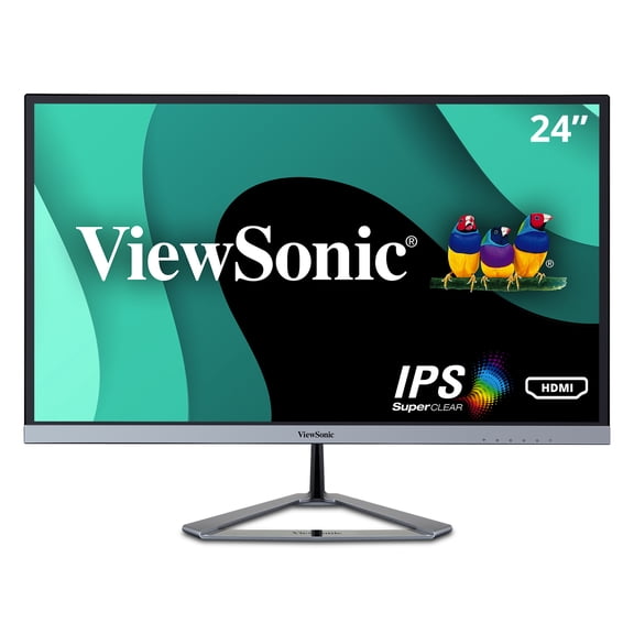 ViewSonic IPS Monitor VX2476-smhd 24" 1080p Thin-Bezel with HDMI, DP and VGA