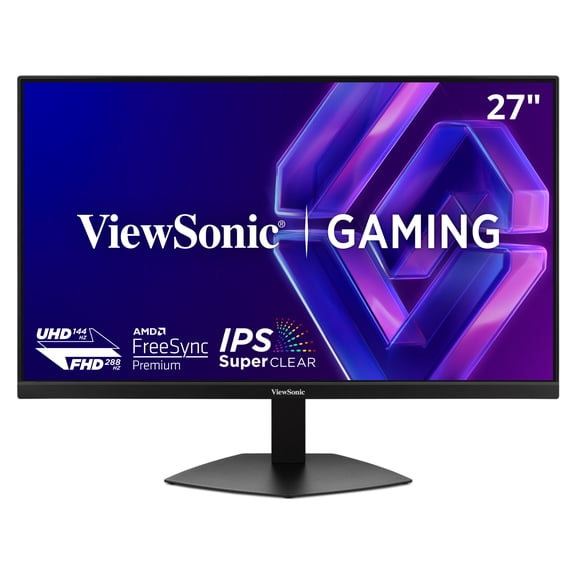 ViewSonic VX2730D-4K 27 Inch 4K UHD Gaming Monitor with Switchable Refresh Rate Up to 288Hz, 0.5ms Response Time, AMD FreeSync Premium, Advanced Ergonomics, HDMI and DisplayPort Inputs