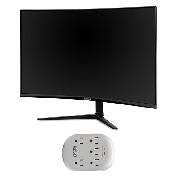 ViewSonic VX3218-PC-MHD 31.5" 16:9 165 Hz Curved LCD Gaming Monitor + Surge Protector Wallmount (International Version)