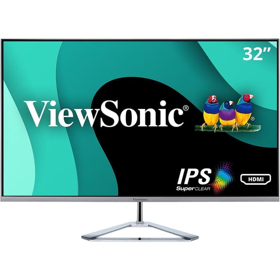 ViewSonic VX3276-MHD 32 Inch 1080p Frameless Widescreen IPS Monitor with Screen Split Capability HDMI and DisplayPort